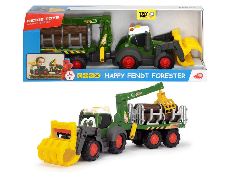 Caminhão de brinquedo DICKIE TOYS Happy Fendt Forester com reboque
